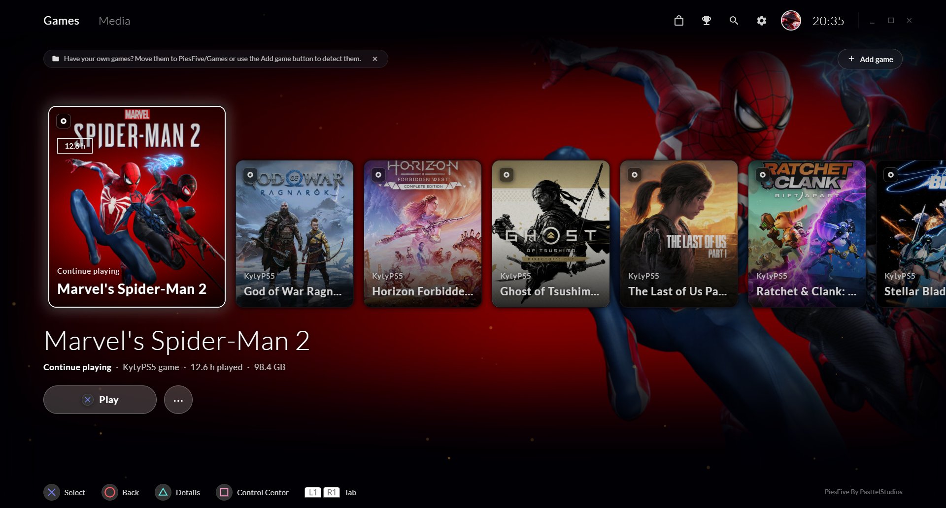 PiesFive game library